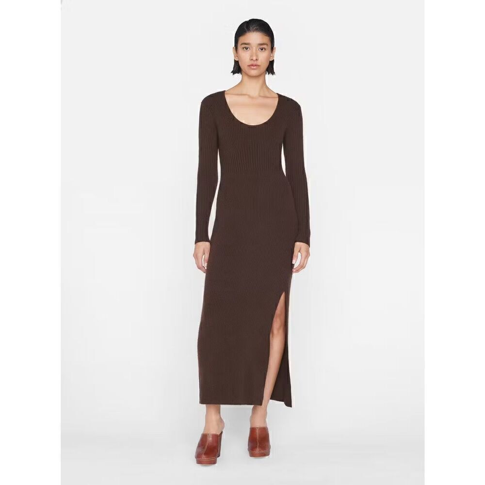 Frame Ribbed Cashmere U-Neck Dress NWT medium - Picture 2 of 15